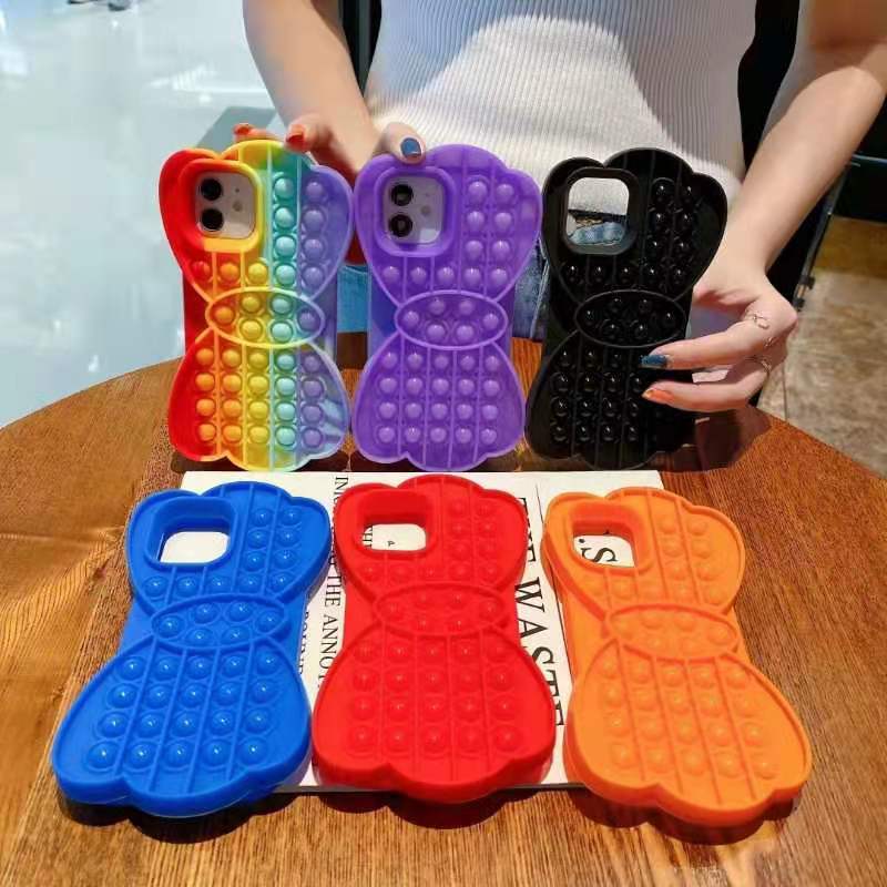 Reliver Stress Toys Push It Bubble Phone Case Color Bow Finger Pressure Version Of The Soft Silicone Protective Shell Reliver Stress Toys Push It Bubble Phone Case Color Bow Finger Pressure Version Of The Soft Silicone Protective Shell